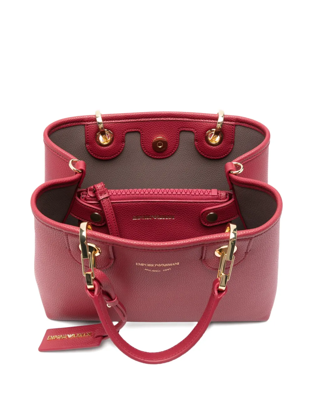 Emporio Armani Shopper met logo Rood