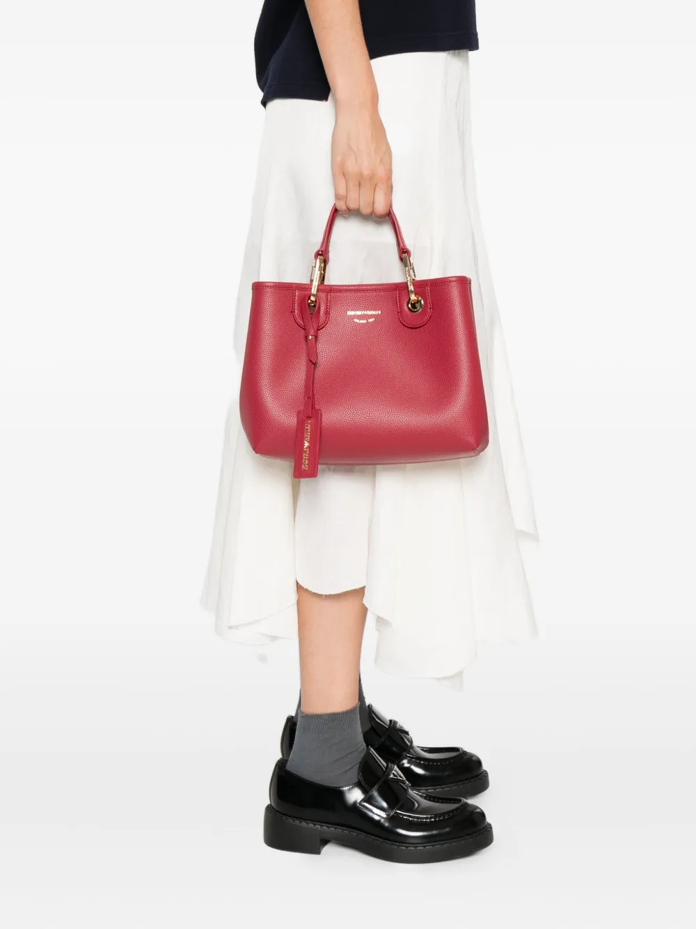 Emporio Armani Shopper met logo Rood