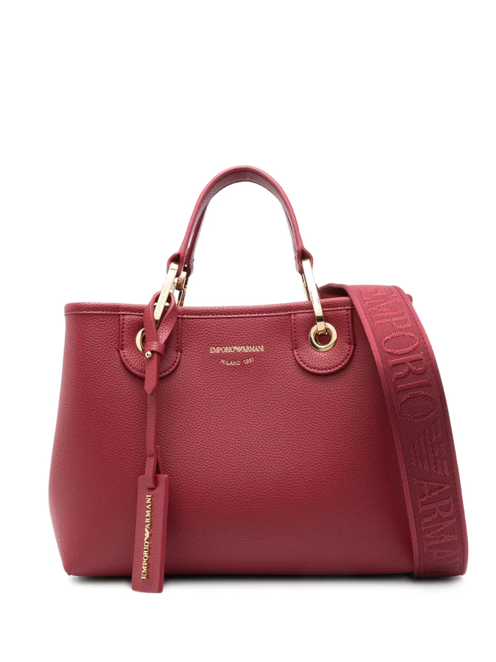 Emporio Armani logo-lettering tote bag Rood