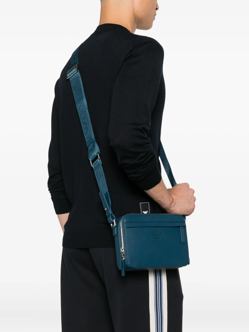 Emporio Armani Schoudertas met logo - Blauw