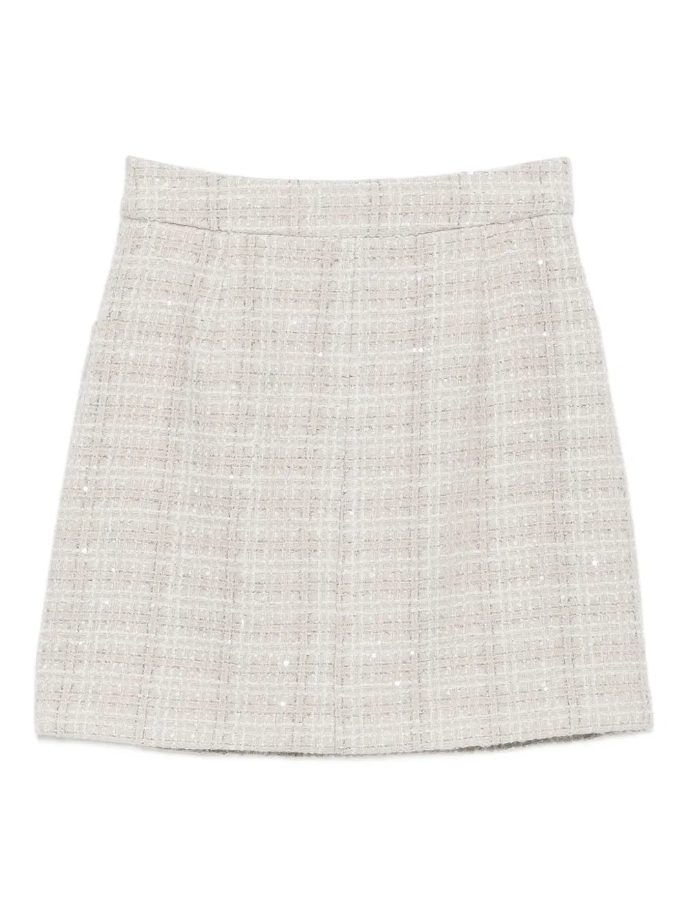 Emporio Armani Tweed geruite mini-rok met pailletten - Grijs