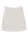 Emporio Armani tweed check-print sequin-detail mini skirt - Grey