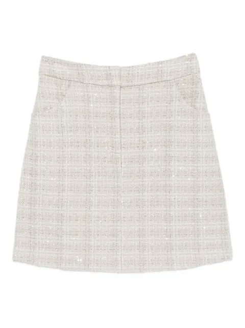 Emporio Armani tweed check-print sequin-detail mini skirt