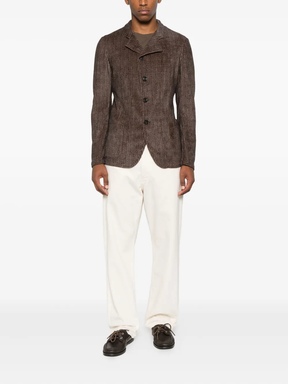 Emporio Armani herringbone-pattern blazer Bruin