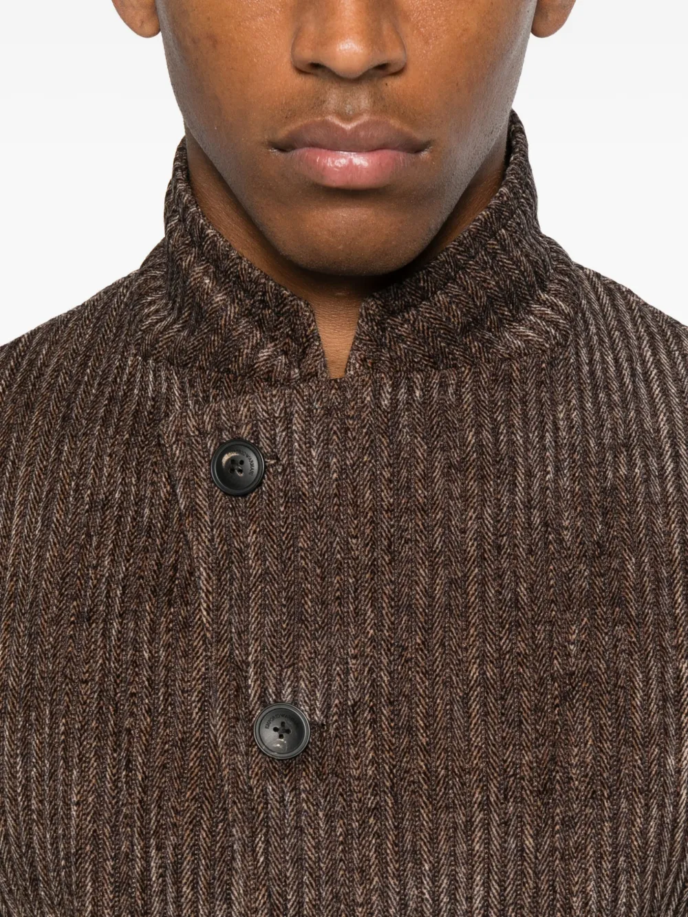 Emporio Armani herringbone-pattern blazer Bruin