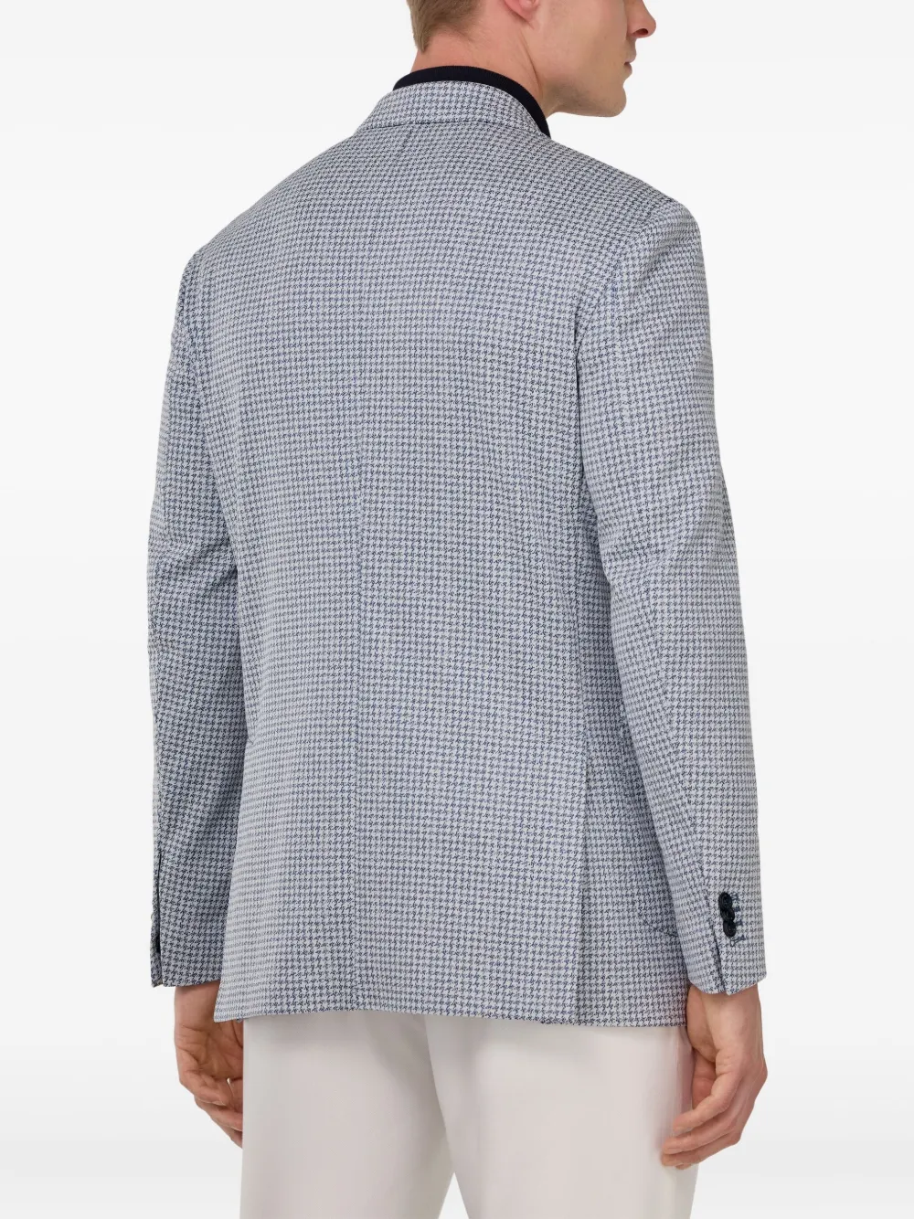 Boggi Milano Blazer met pied-de-poule print Blauw