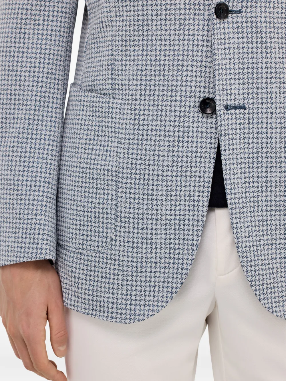 Boggi Milano Blazer met pied-de-poule print Blauw