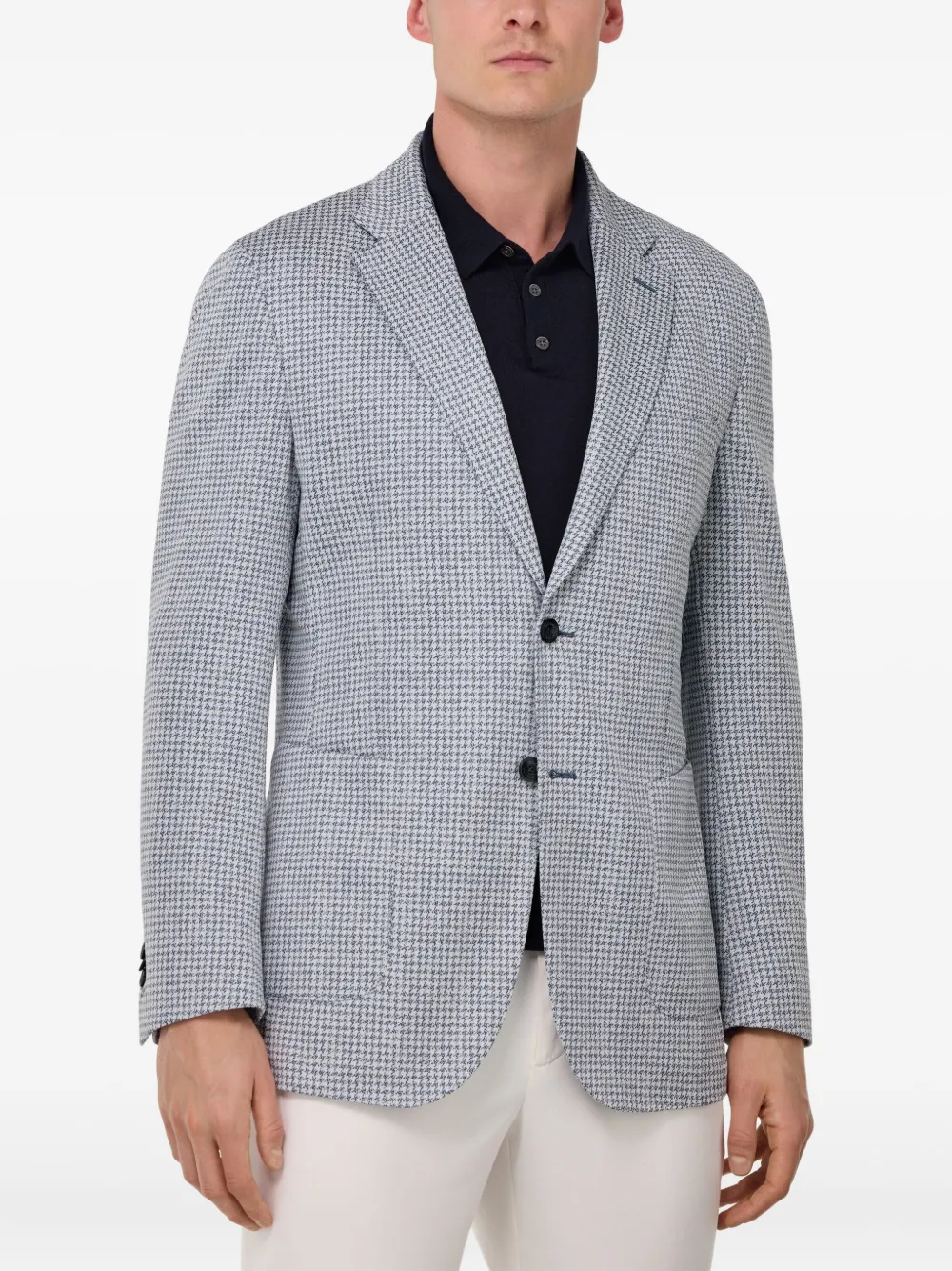 Boggi Milano Blazer met pied-de-poule print Blauw