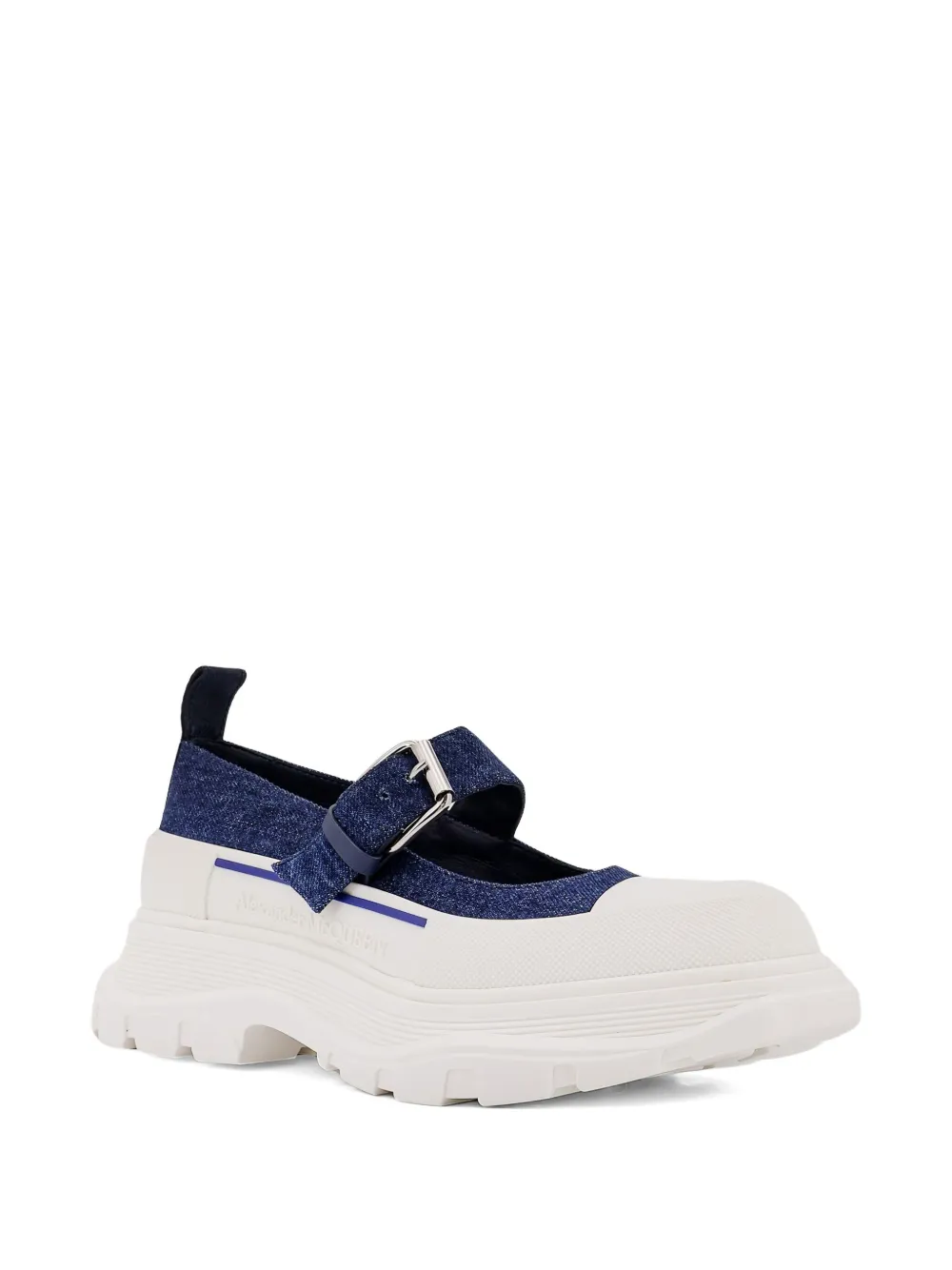 Alexander McQueen Thread Slick buckle-strap mules White