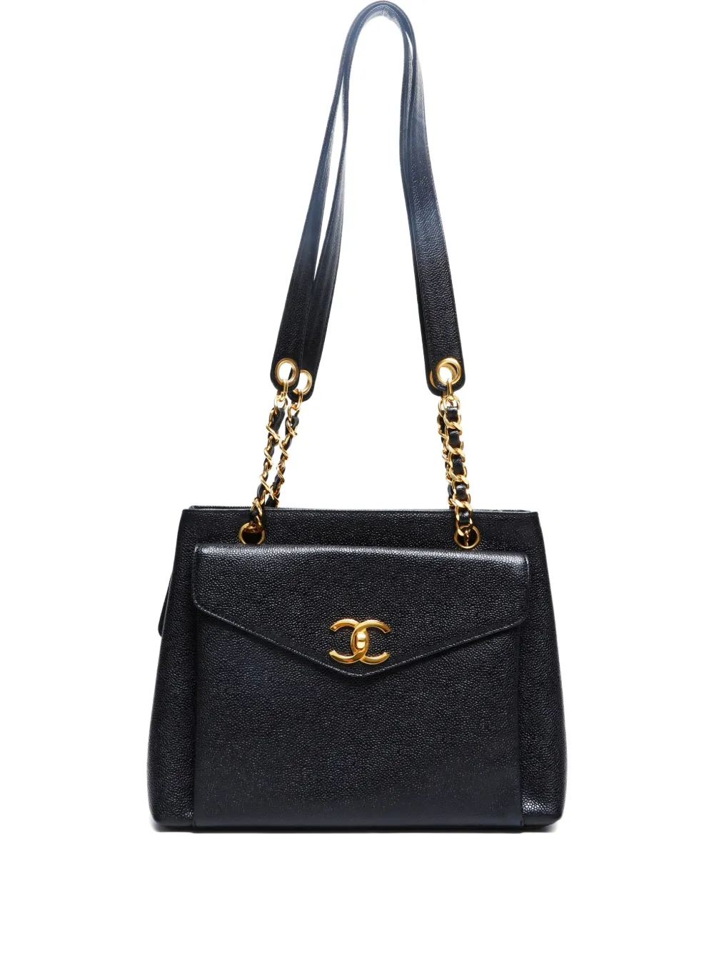 CHANEL Pre-Owned 1994-1995 CC Mark Leather Shoulderbag - ブラック CHANEL Pre-Owned 1994-1995 CC Mark Leather Shoulderbag - ブラック