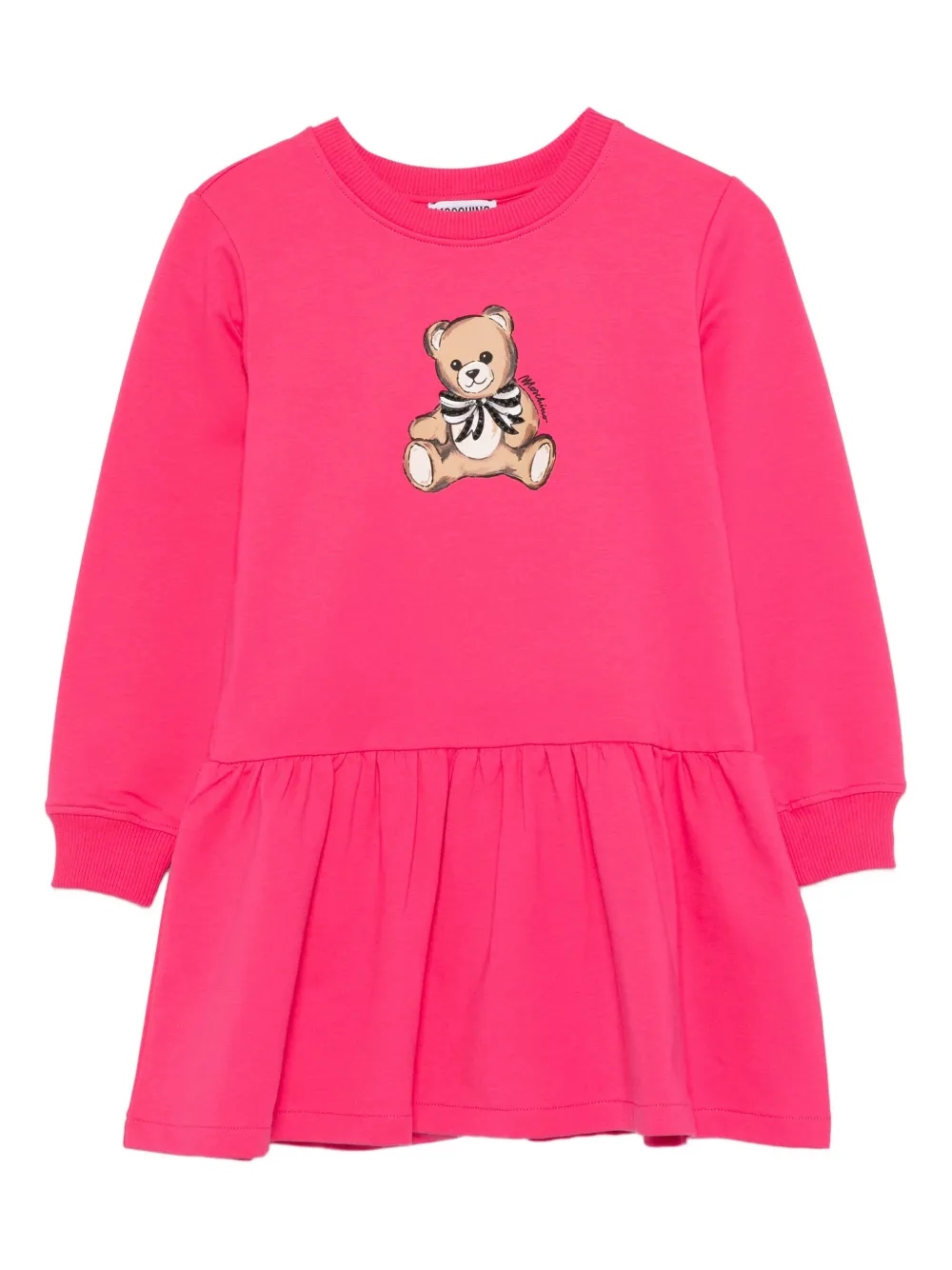 Moschino Kids Teddy Bear-print flared dress Roze