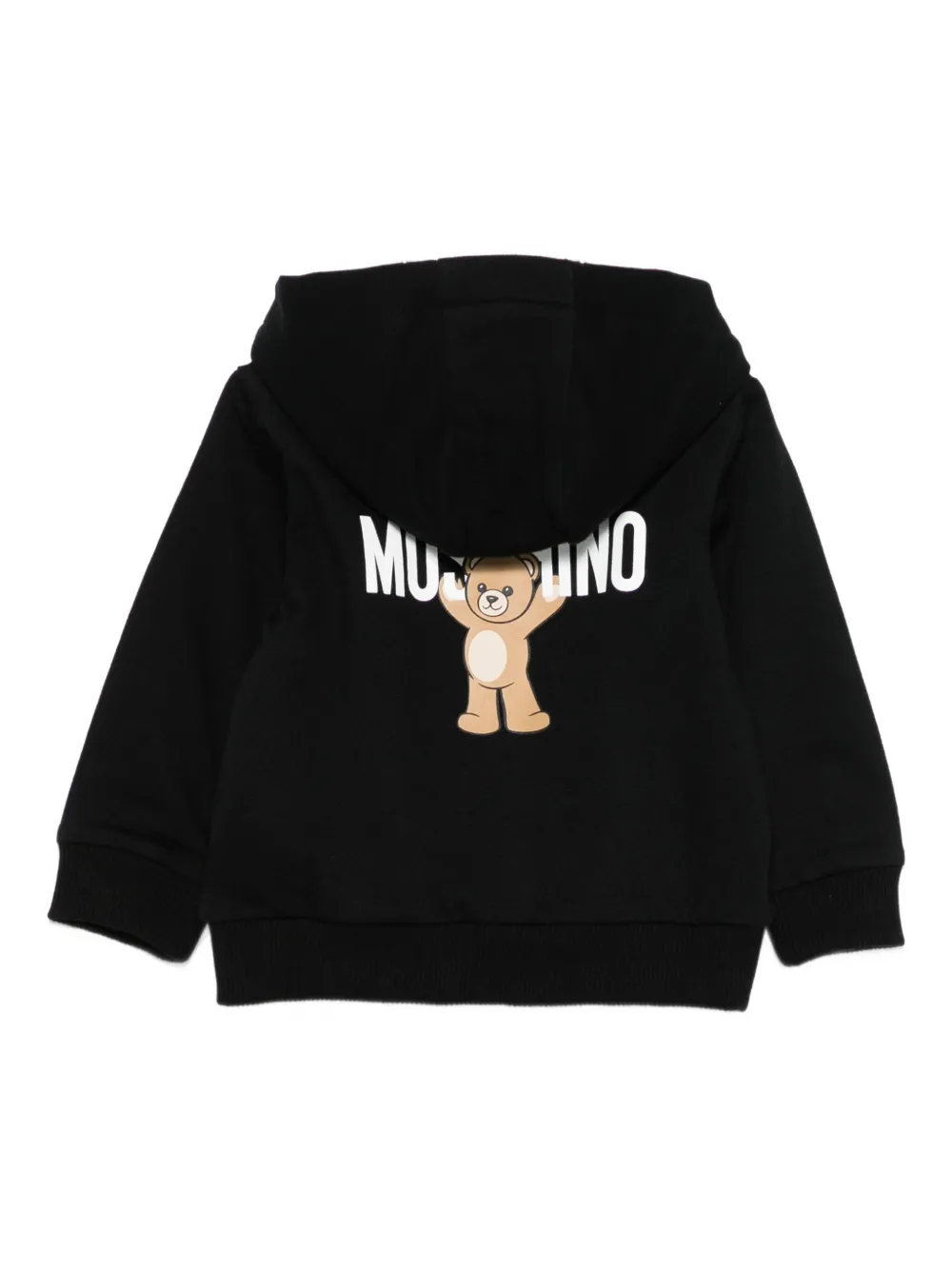 Moschino Kids zip-up hoodie Zwart