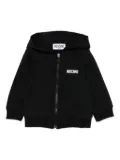 Moschino Kids zip-up hoodie - Black