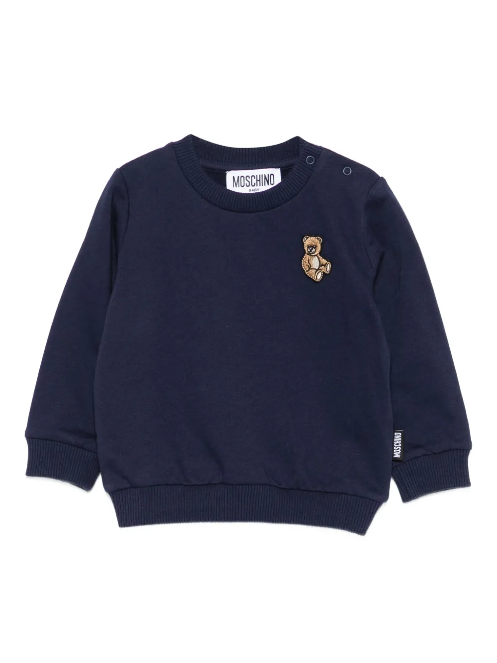 Moschino Kids Teddy Bear-embroidered sweatshirt Blauw