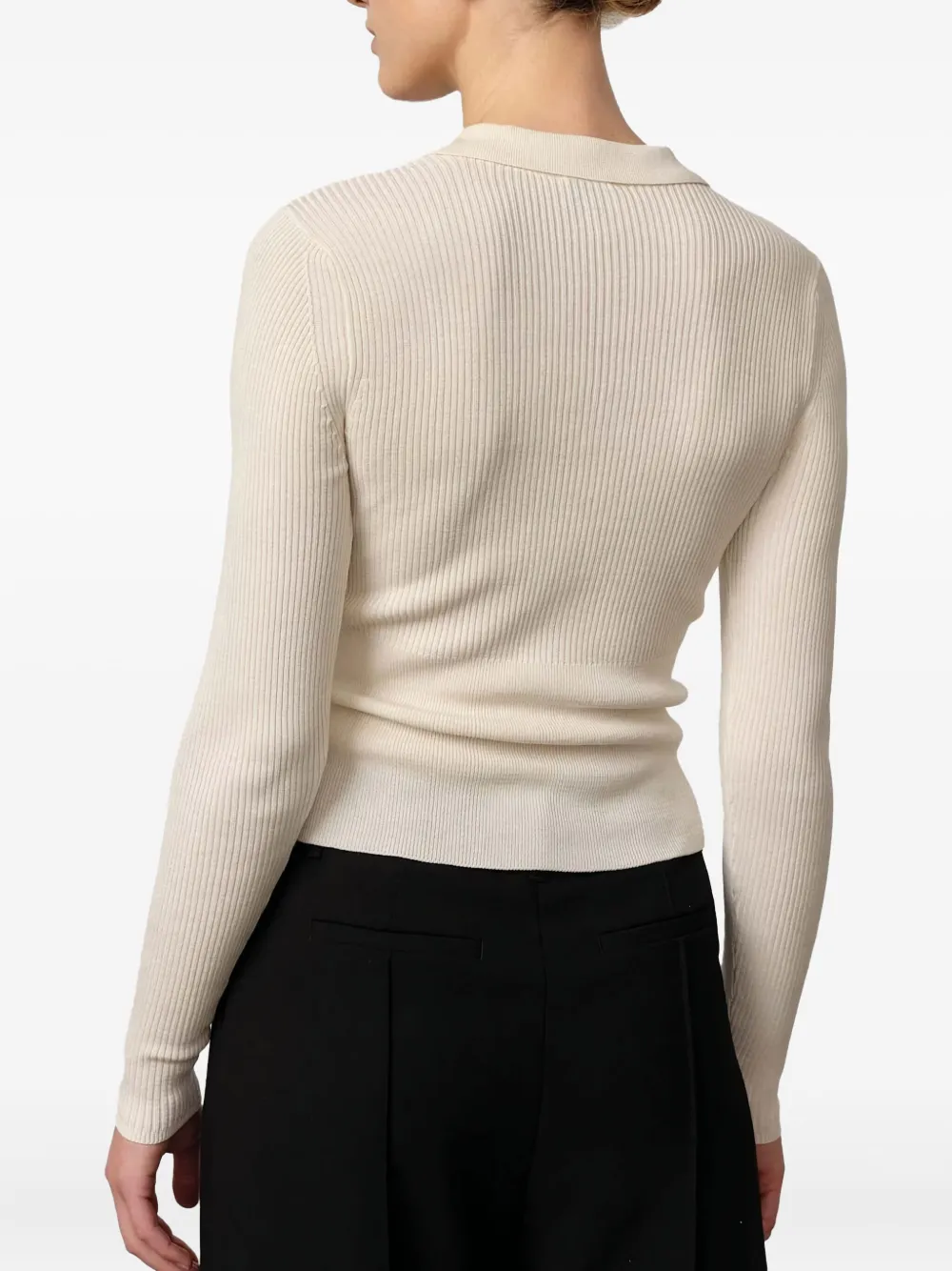 HERSKIND Finn ribgebreide polotop Beige