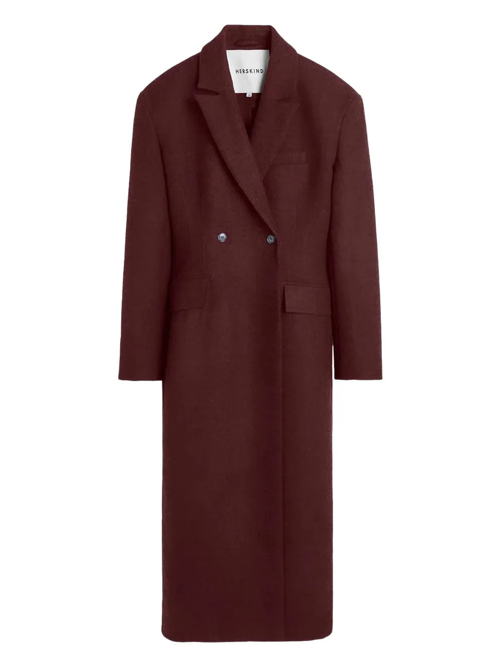 HERSKIND padded-shoulder double-breasted coat | Red | Image 1