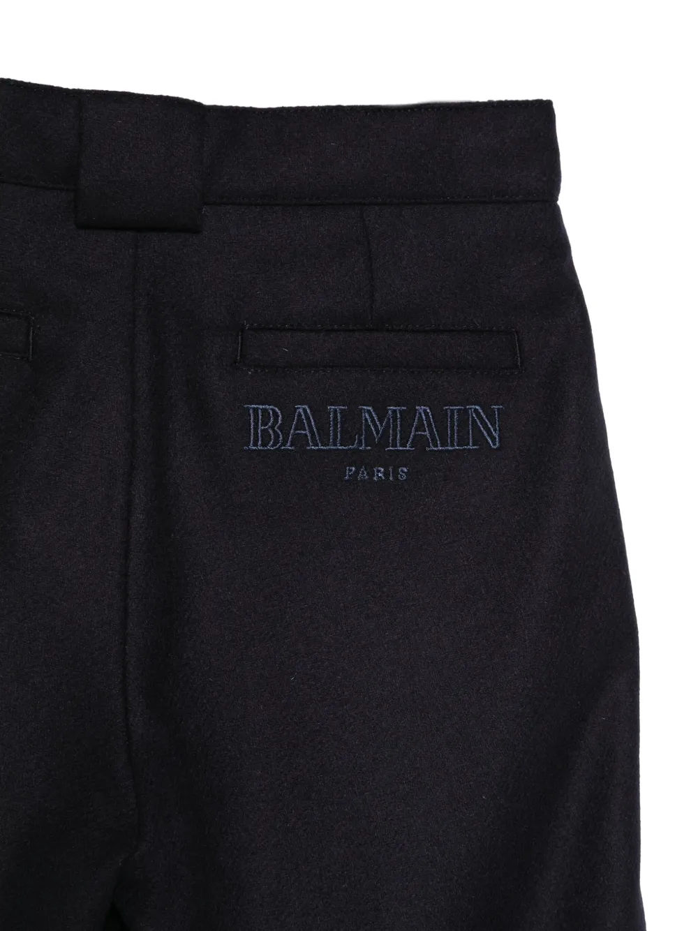 Balmain Kids pleated wool shorts Blauw