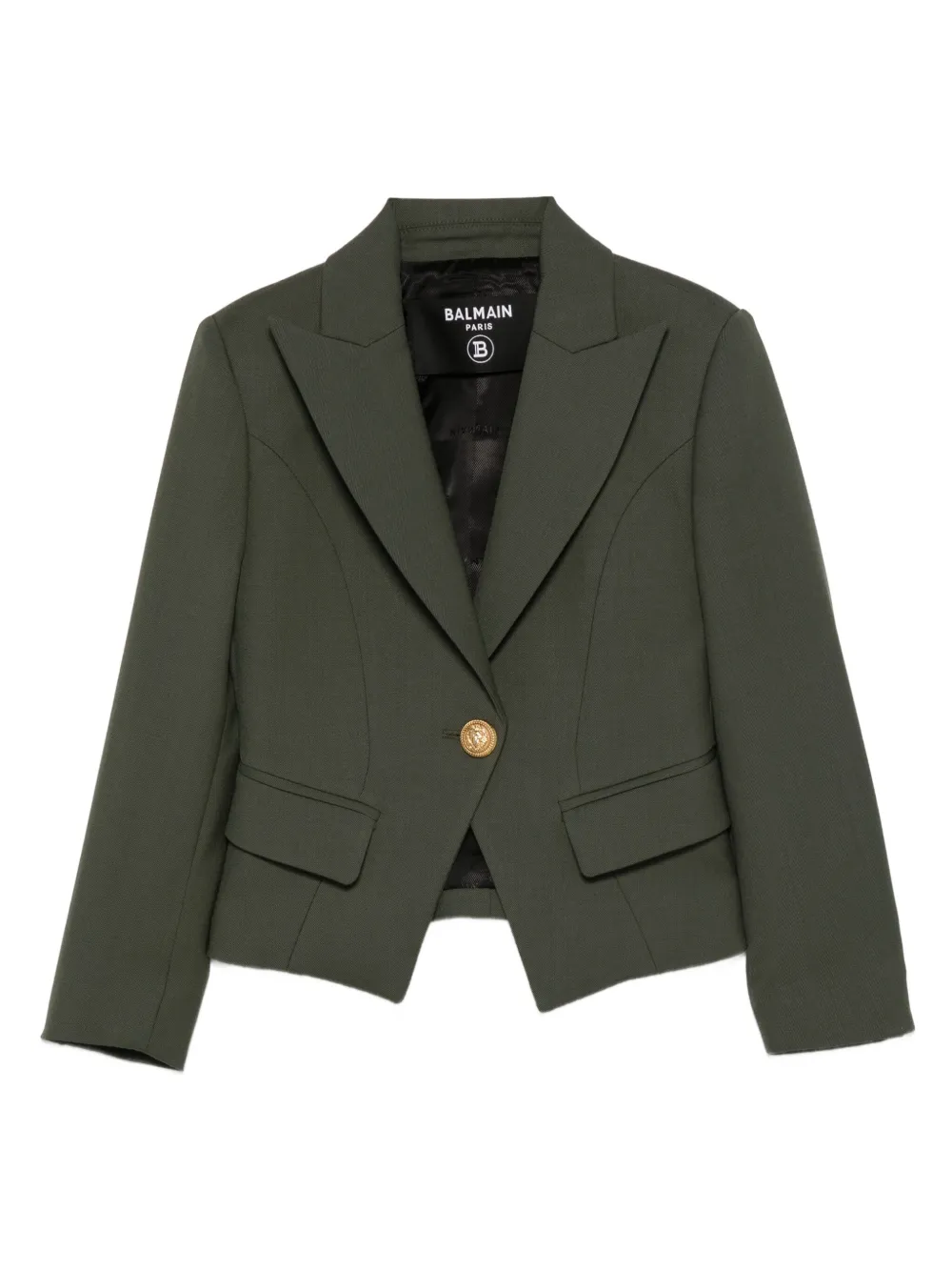 Balmain Kids cropped blazer Groen