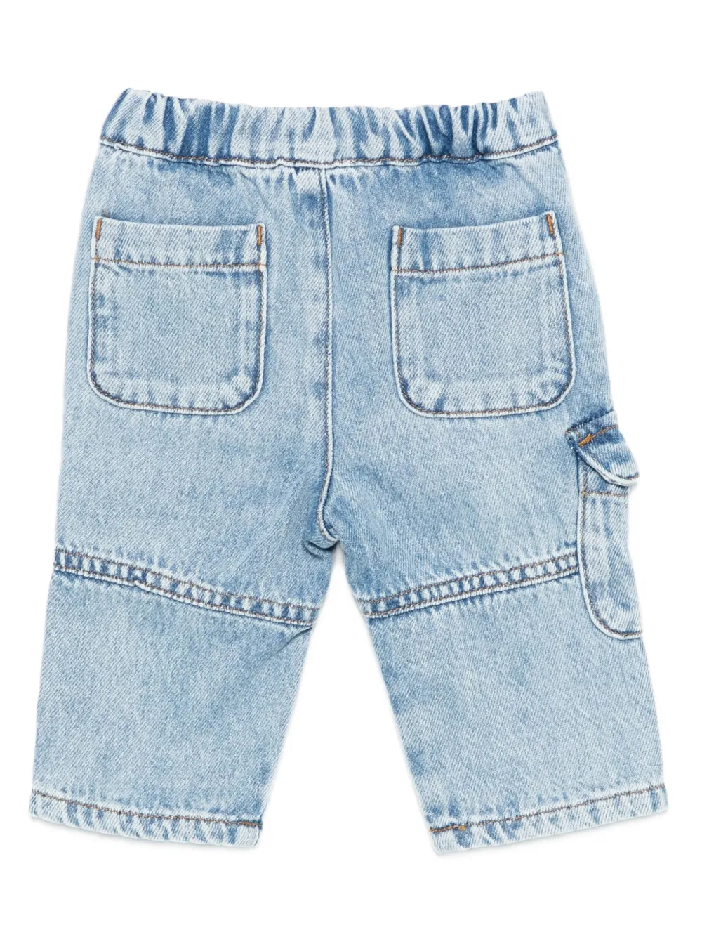 Emporio Armani Kids logo-embroidered cargo trousers Blauw