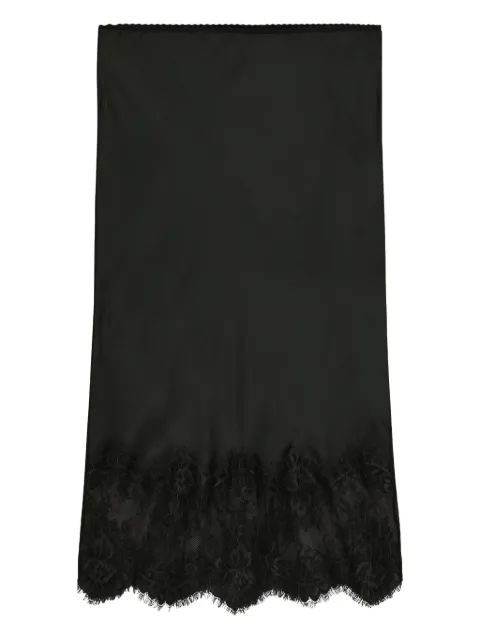 HERSKIND Herbert lace-trimmed satin midi skirt