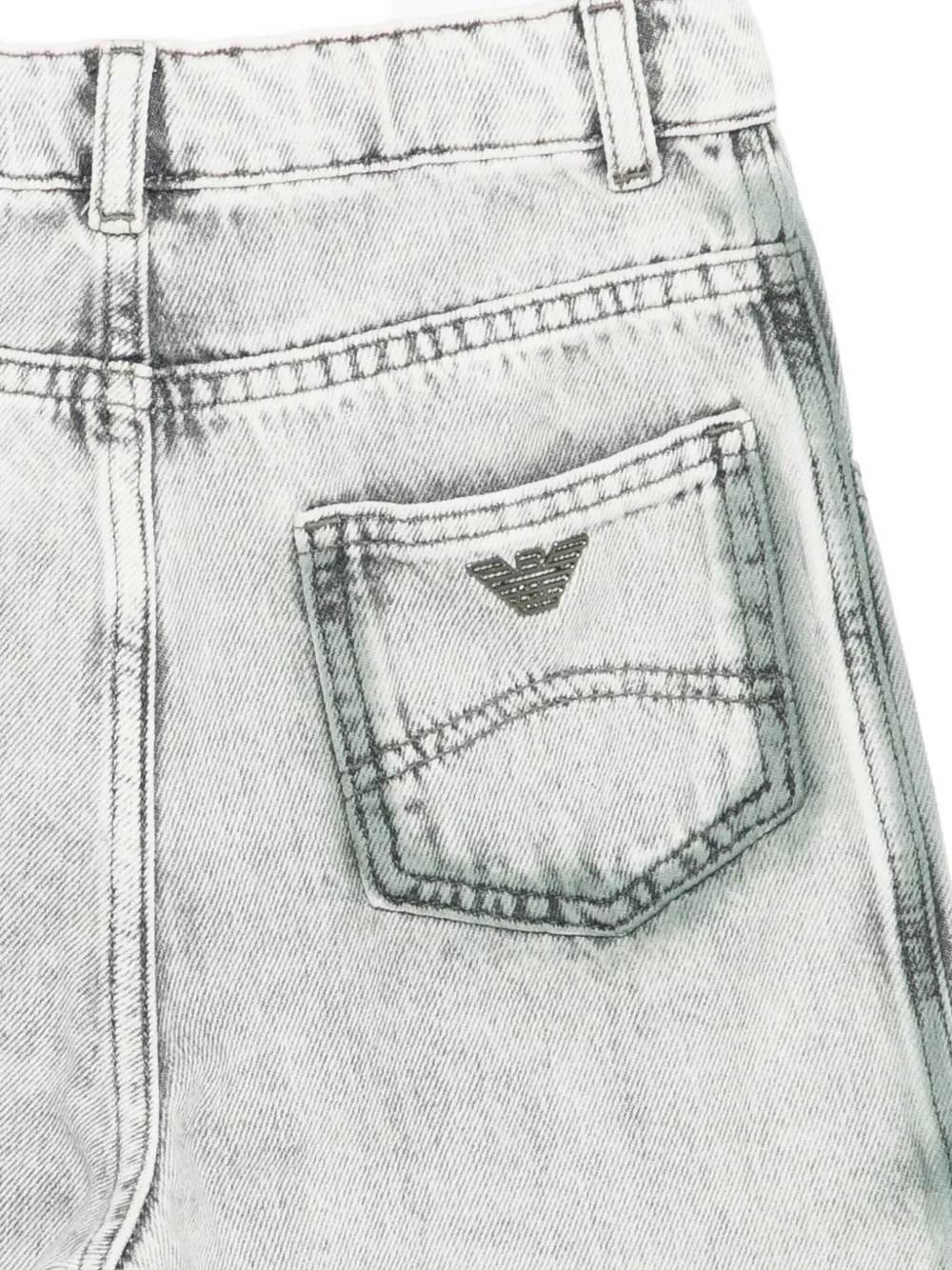 Emporio Armani Kids Eagle logo-plaque jeans Grijs