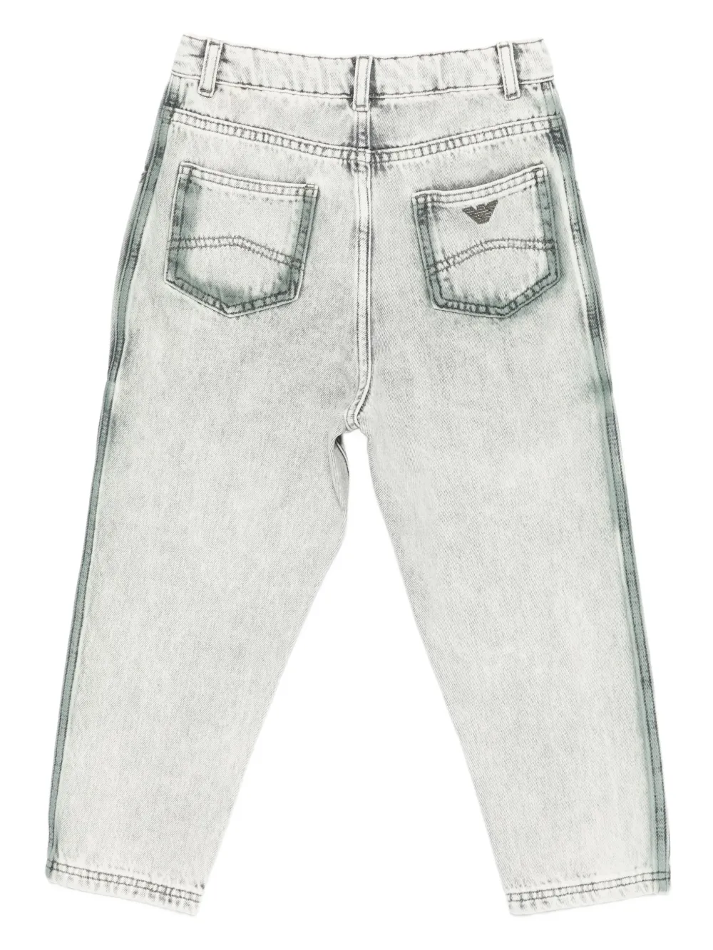Emporio Armani Kids Eagle logo-plaque jeans Grijs