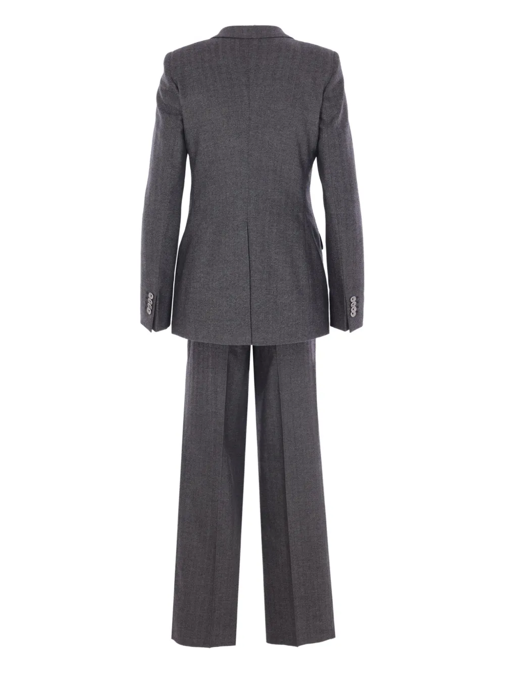 Tagliatore Herringbone Double-breasted Suit In Gray