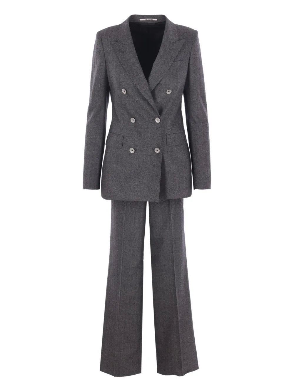 Tagliatore Herringbone Double-breasted Suit In Gray