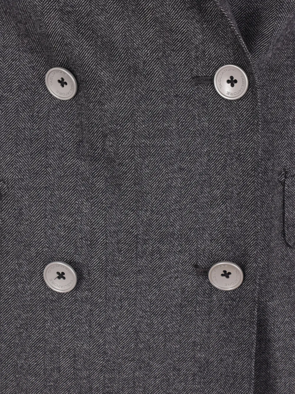 Tagliatore Herringbone Double-breasted Suit In Gray