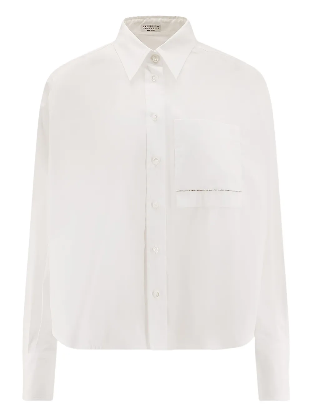Brunello Cucinelli Blouse met zak en afwerking met kralen Wit