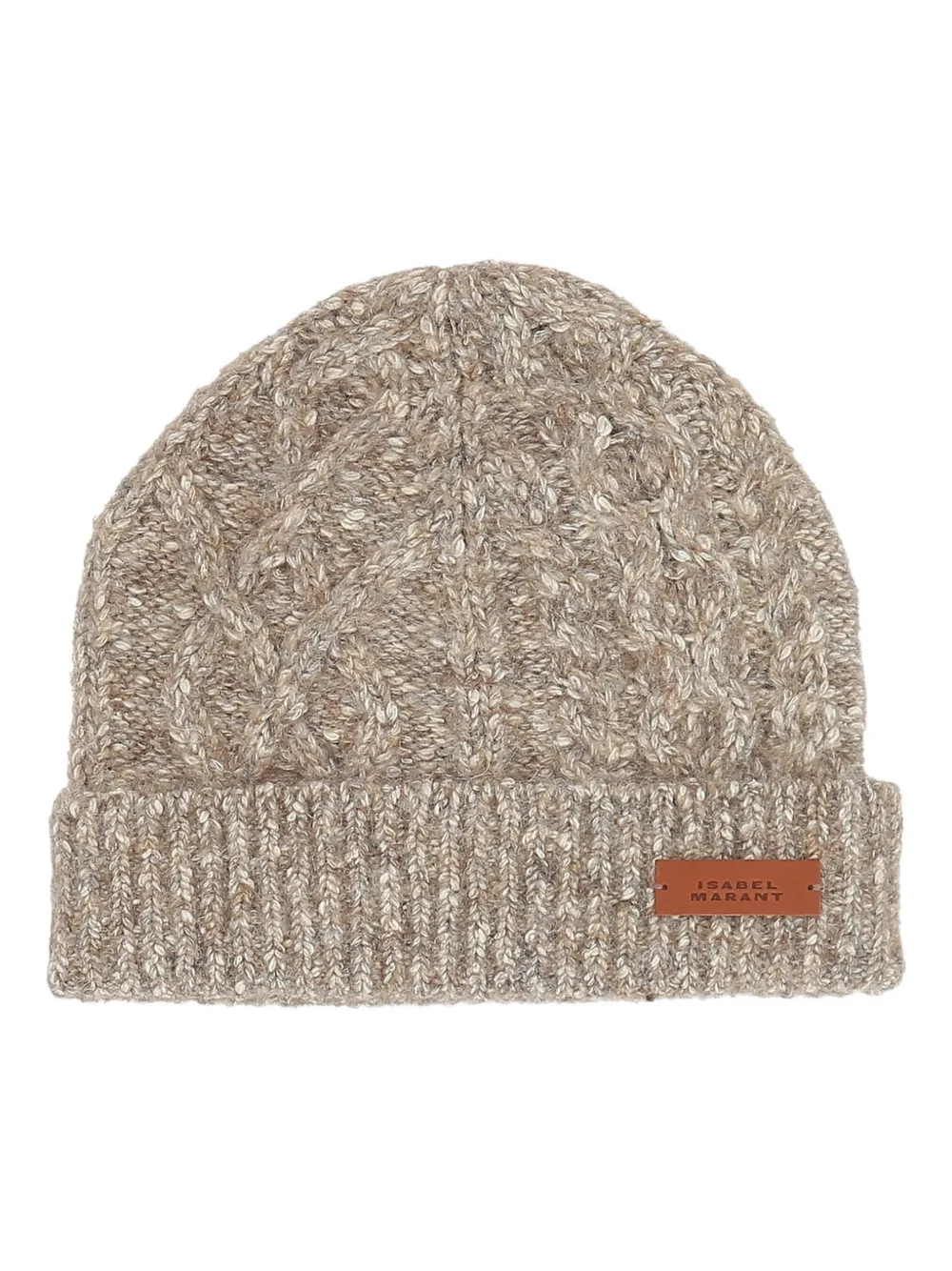 Isabel Marant Tolie Cable-knit Beanie In Gray