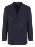 Caruso double-breasted wool jacket - Blue