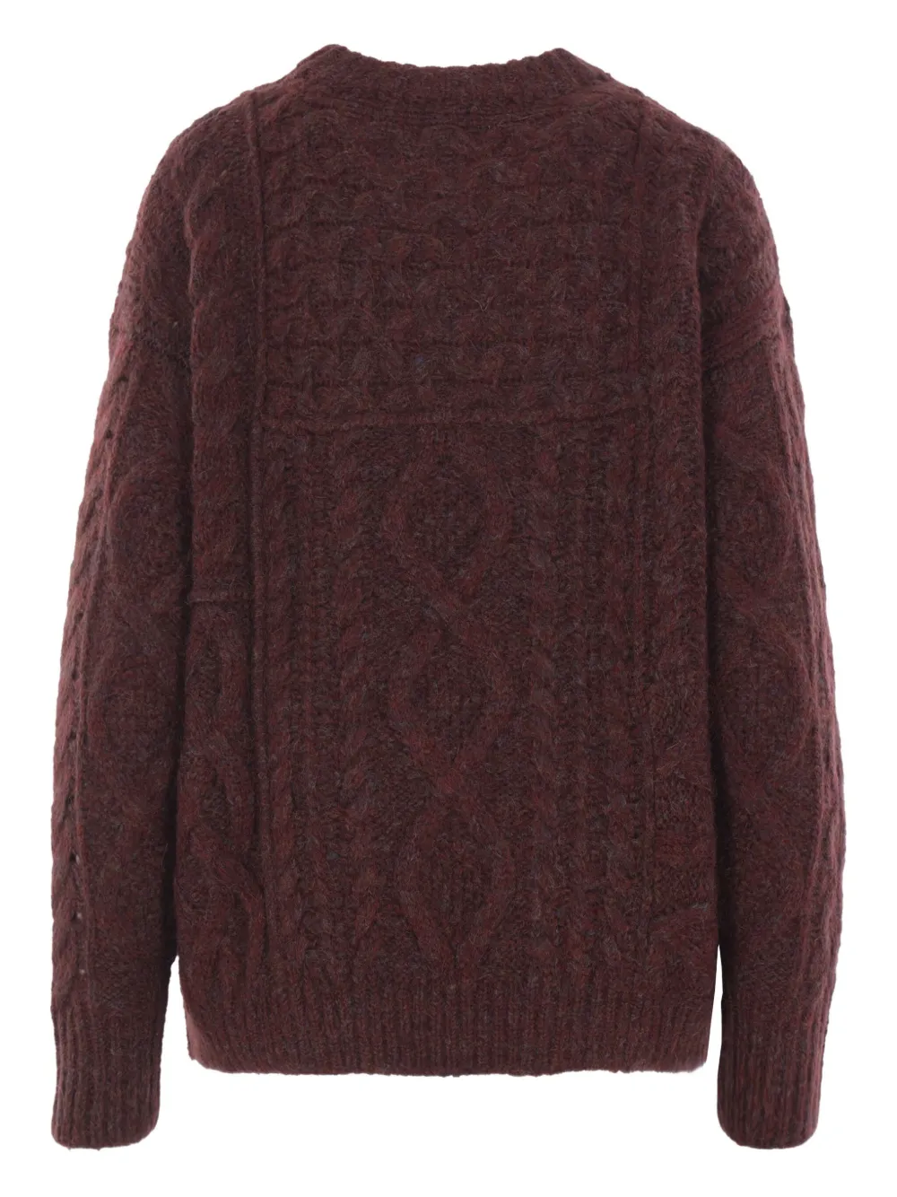 Isabel Marant Étoile Cable-knit Wool Sweater In Burgundy