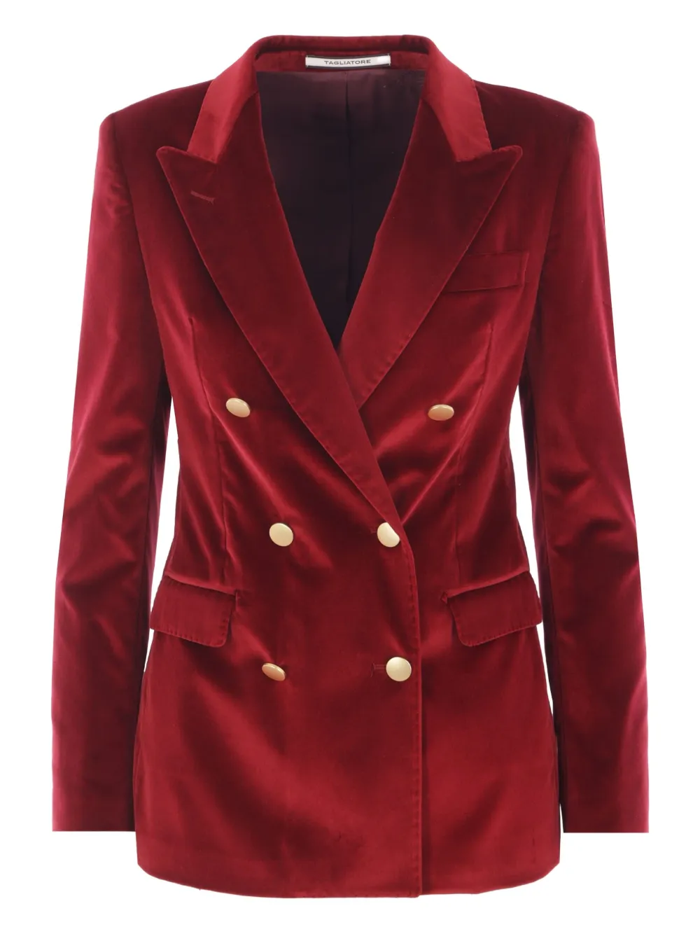 Tagliatore Velvet Double-breasted Jacket In Black