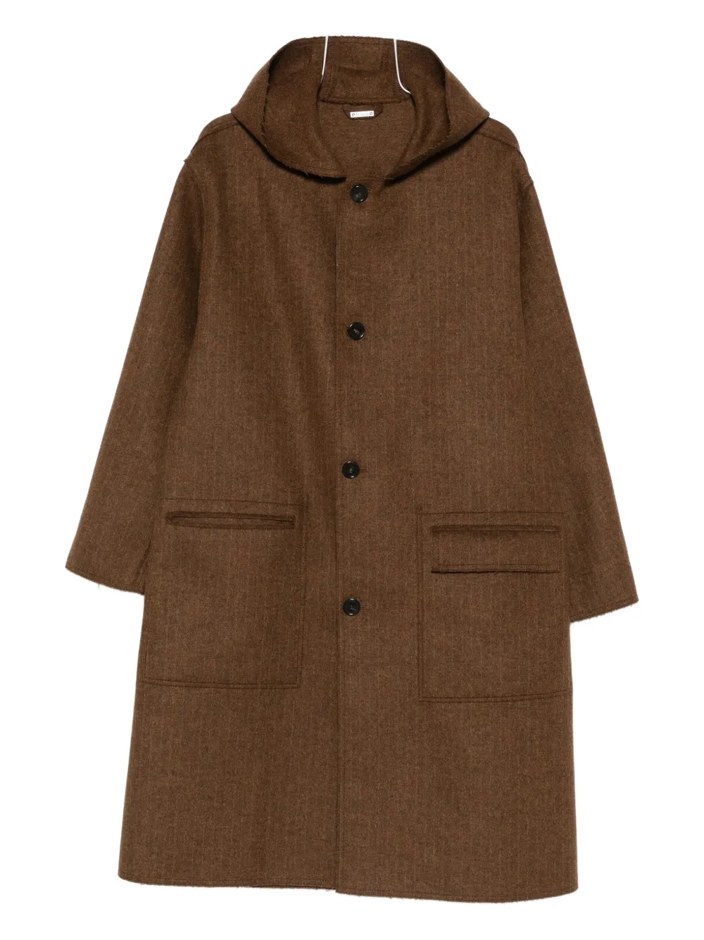 Iceberg Hooded Patch-pocket Coat In Burgundy