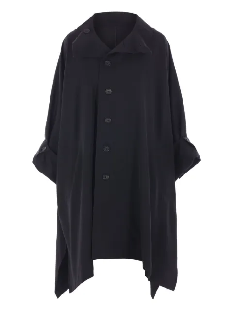 Yohji Yamamoto button-fastening asymmetric coat