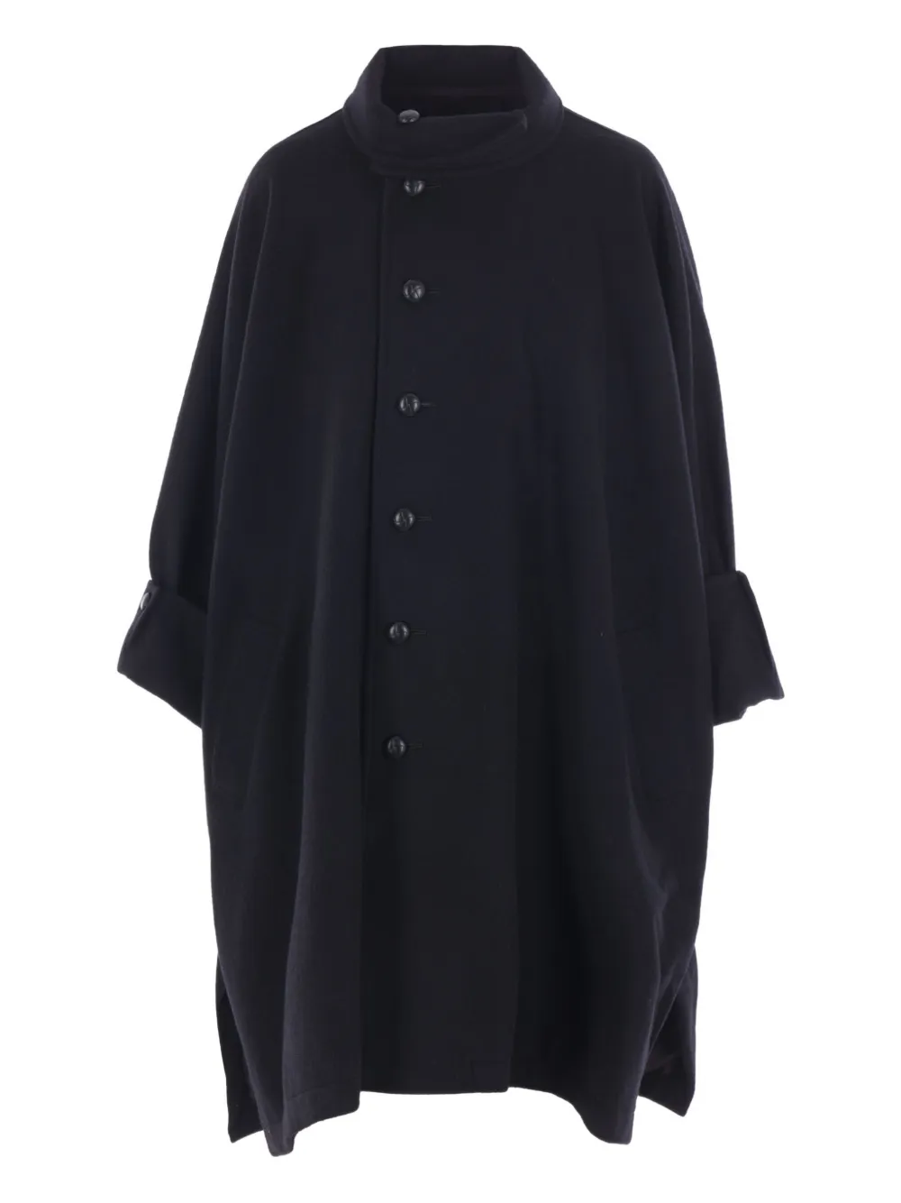 Yohji Yamamoto button-fastening single-breasted coat Zwart