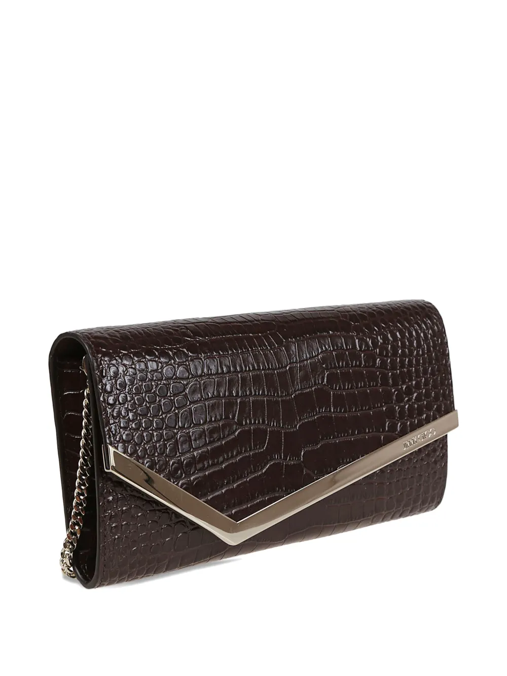 Jimmy Choo crocodile-effect clasp bag Bruin