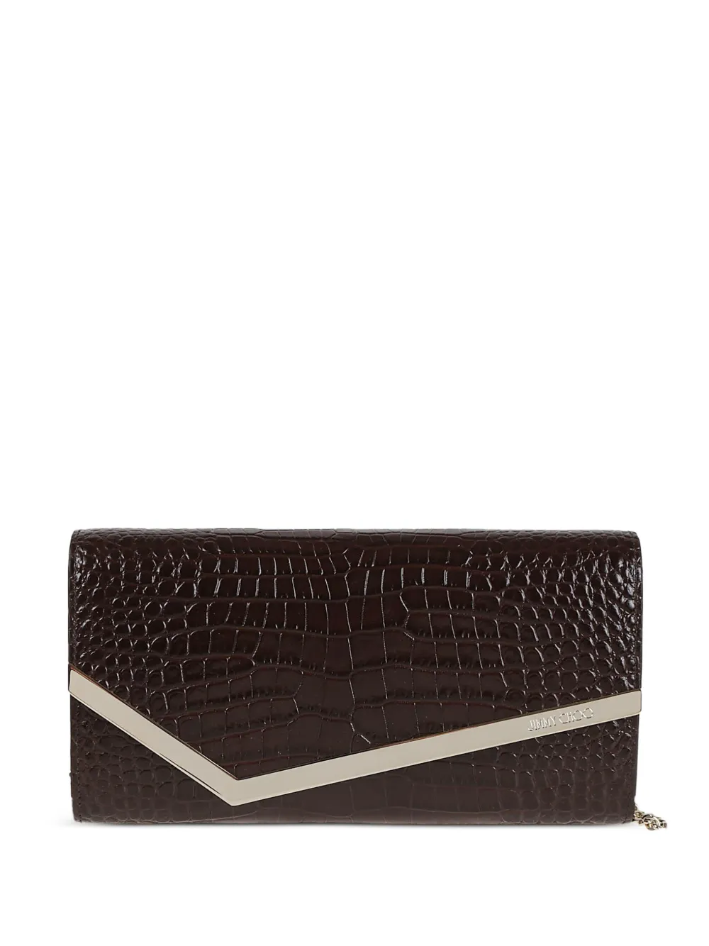 Jimmy Choo crocodile-effect clasp bag Bruin