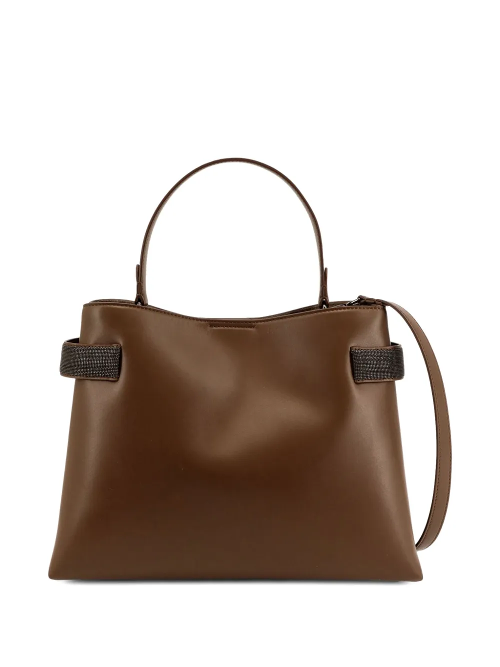 Brunello Cucinelli Essence schoudertas met kralenband Bruin