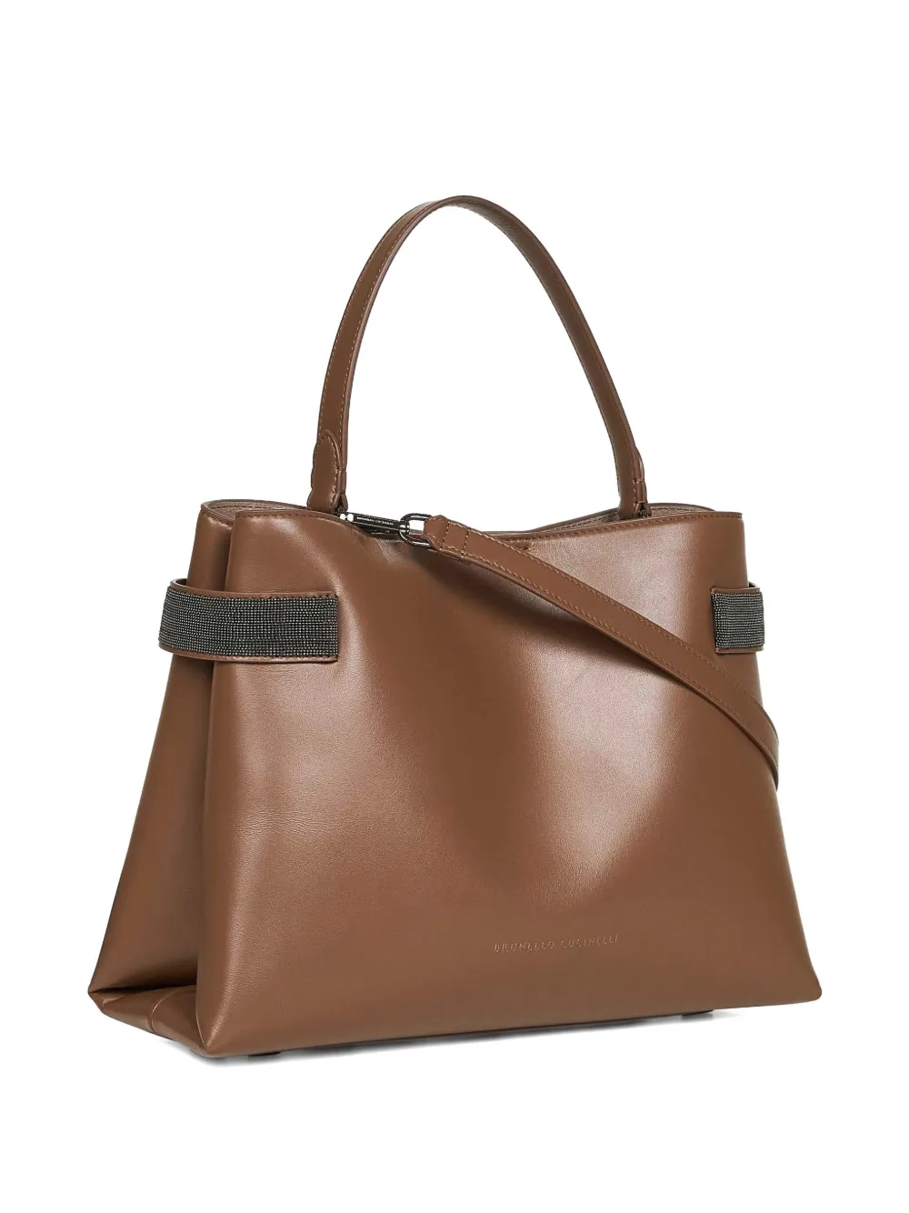 Brunello Cucinelli Essence schoudertas met kralenband Bruin