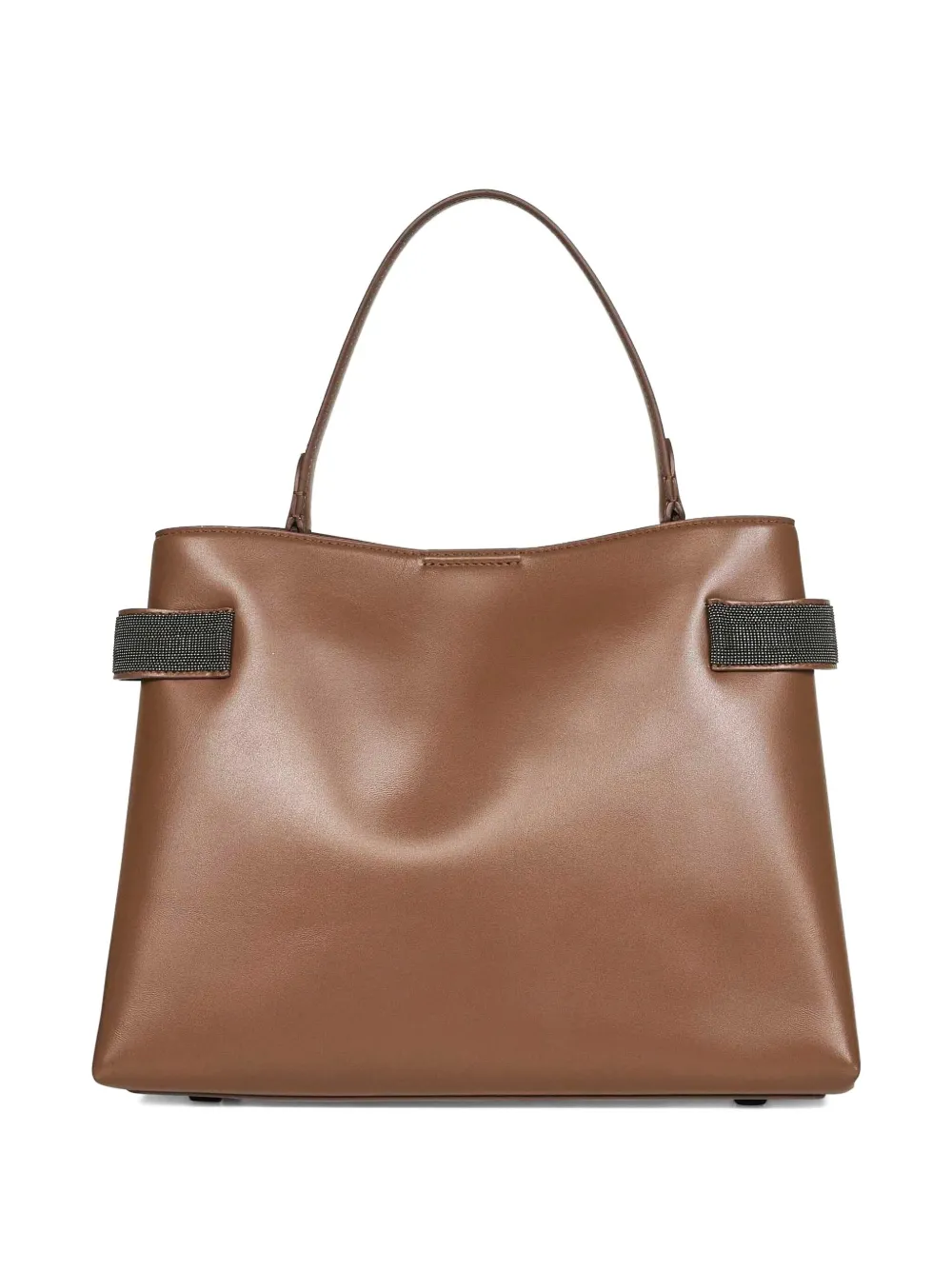 Brunello Cucinelli Essence schoudertas met kralenband Bruin