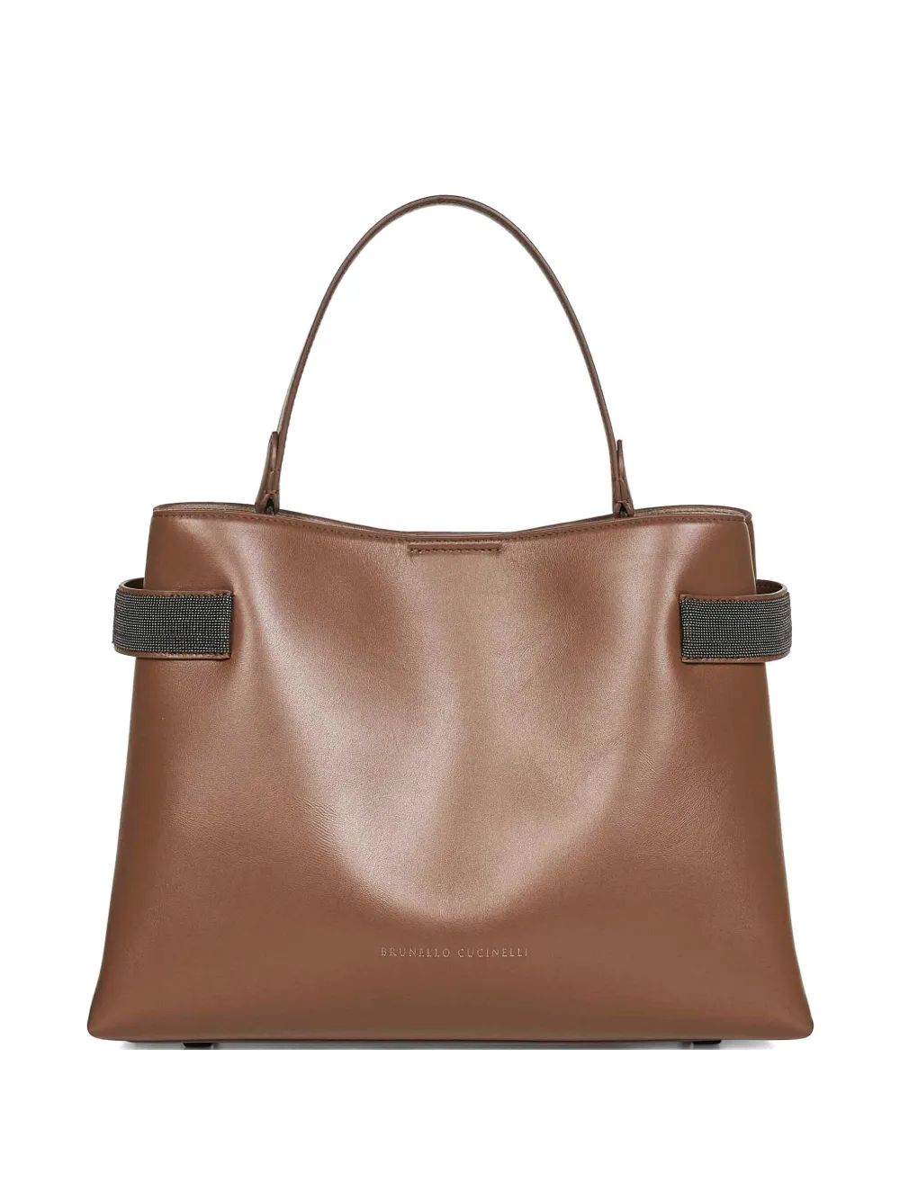 Brunello Cucinelli Essence schoudertas met kralenband Bruin