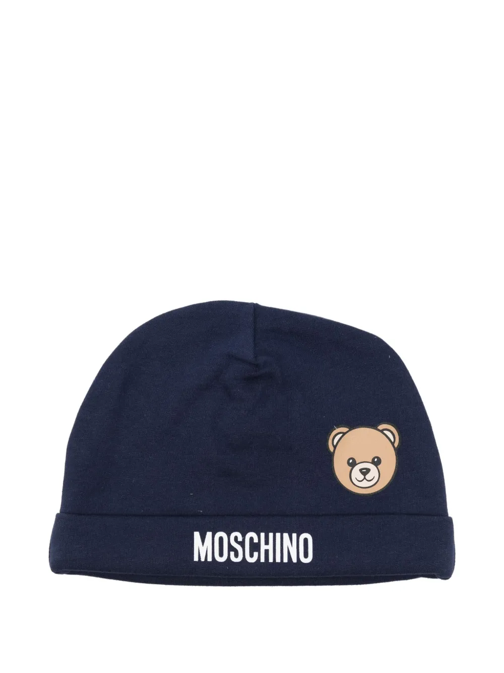 Moschino Kids teddy-logo beanie Blauw