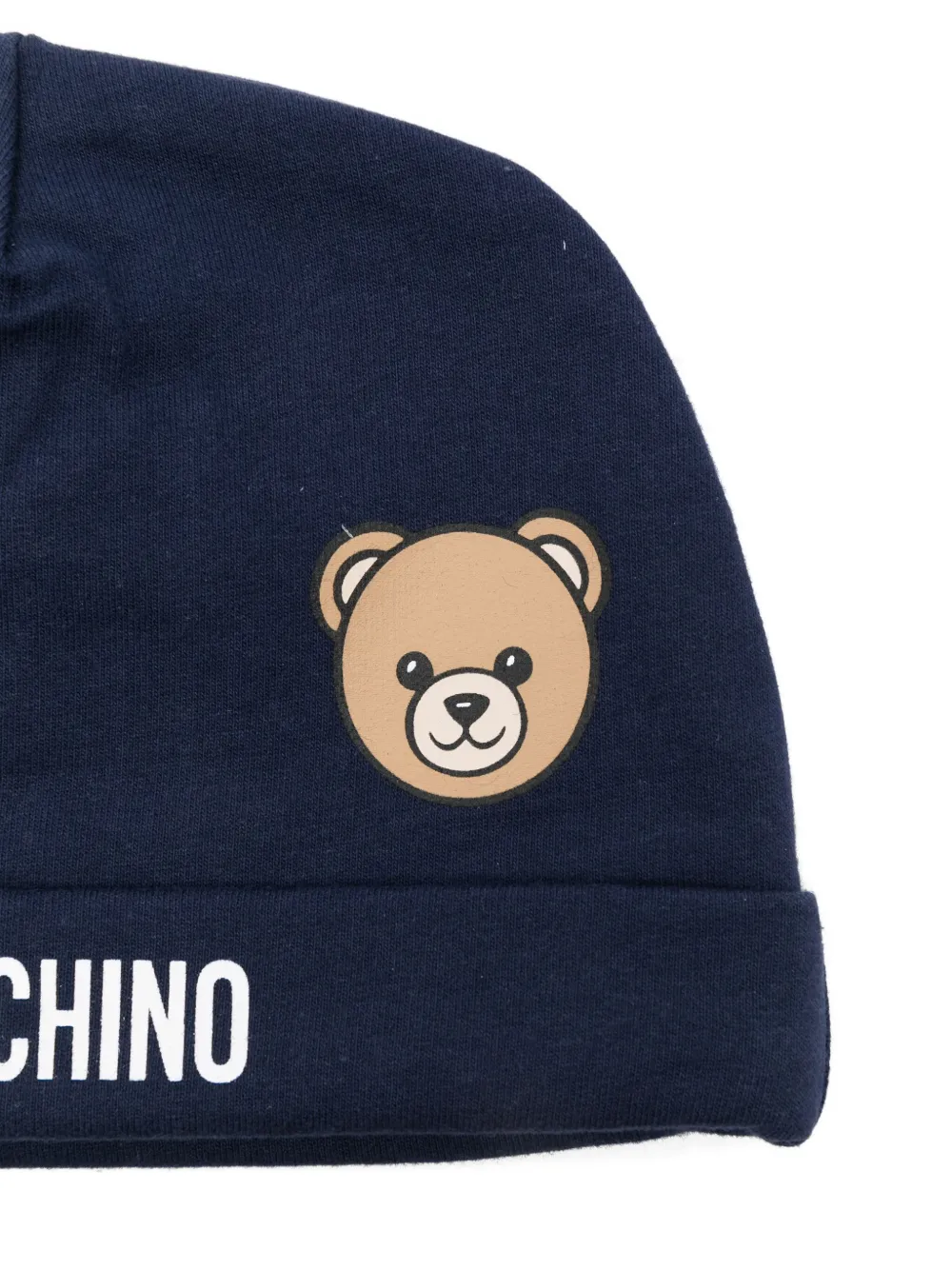Moschino Kids Muts met teddybeer-logo Blauw