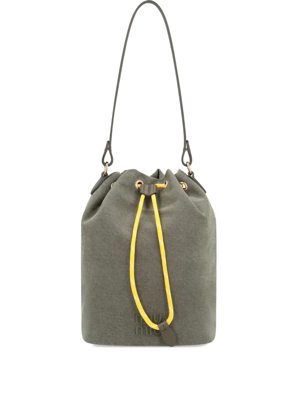 Miu gabardine bucket bag Groen