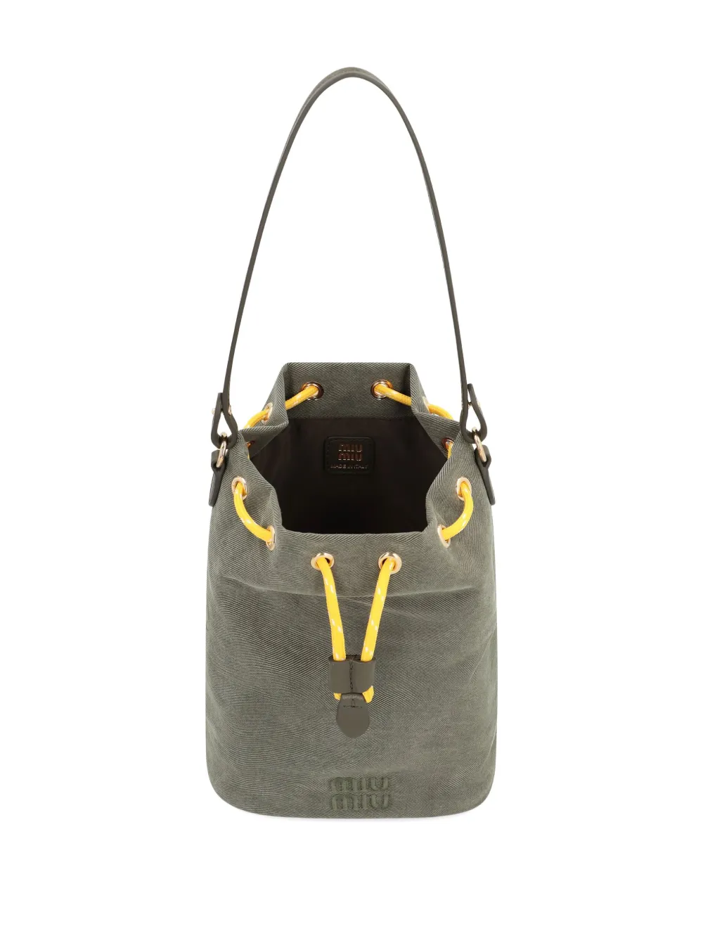 Miu Gabardine bucket-tas Groen