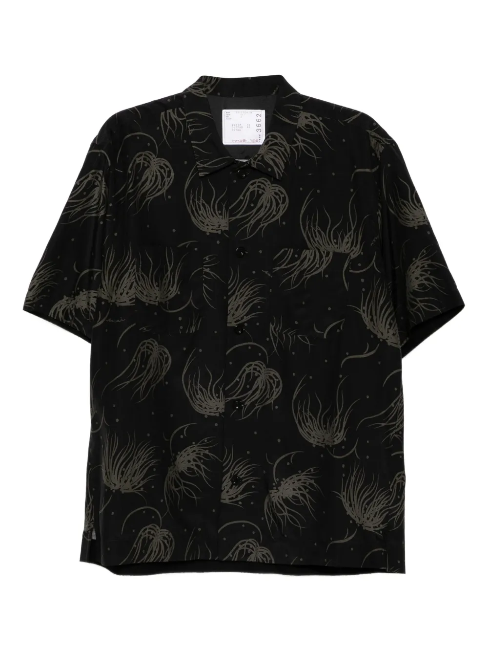 Sacai Overhemd met grafische print Zwart