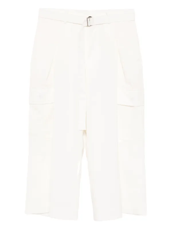 Sacai Belted Cargo Trousers in White