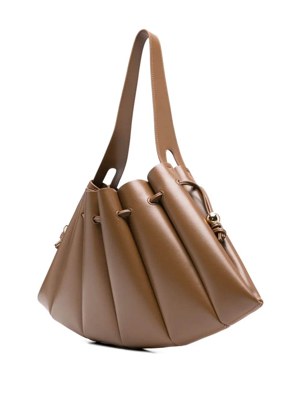 Themoirè Calipso leather shoulder bag Bruin